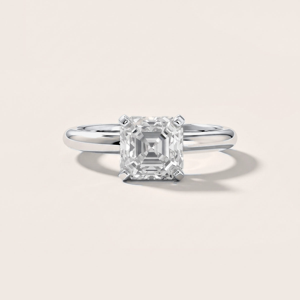 Elena Solitaire Asscher Diamond Engagement Ring in Silver [studio-metal-20261024]