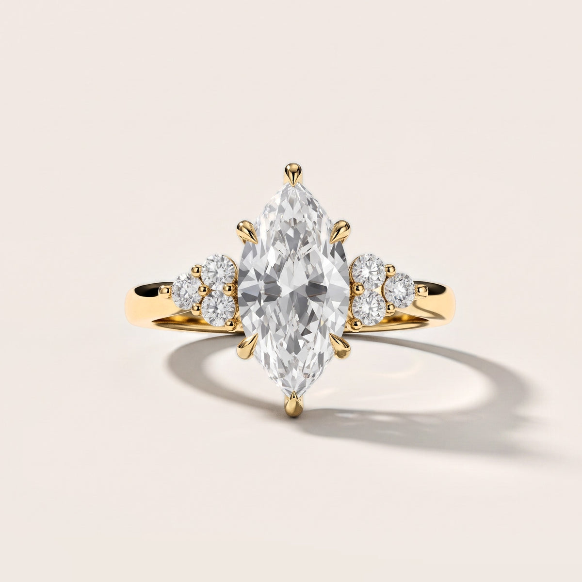 Anya Sidestone Cluster Marquise Diamond Engagement Ring in Yellow Gold [studio-metal-20261024]