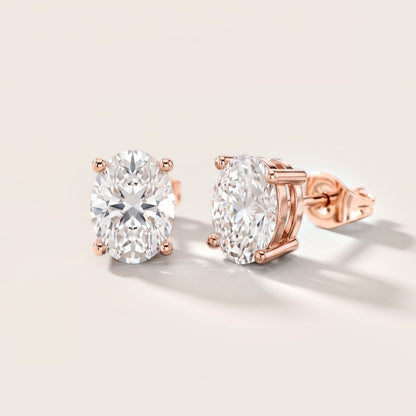 The Serene Oval Diamond Earrings in Rose Gold [studio-metal-20261024]