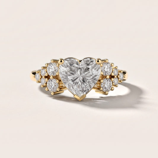 Azalea Cluster Heart Diamond Engagement Ring in Yellow Gold [studio-metal-20261024]