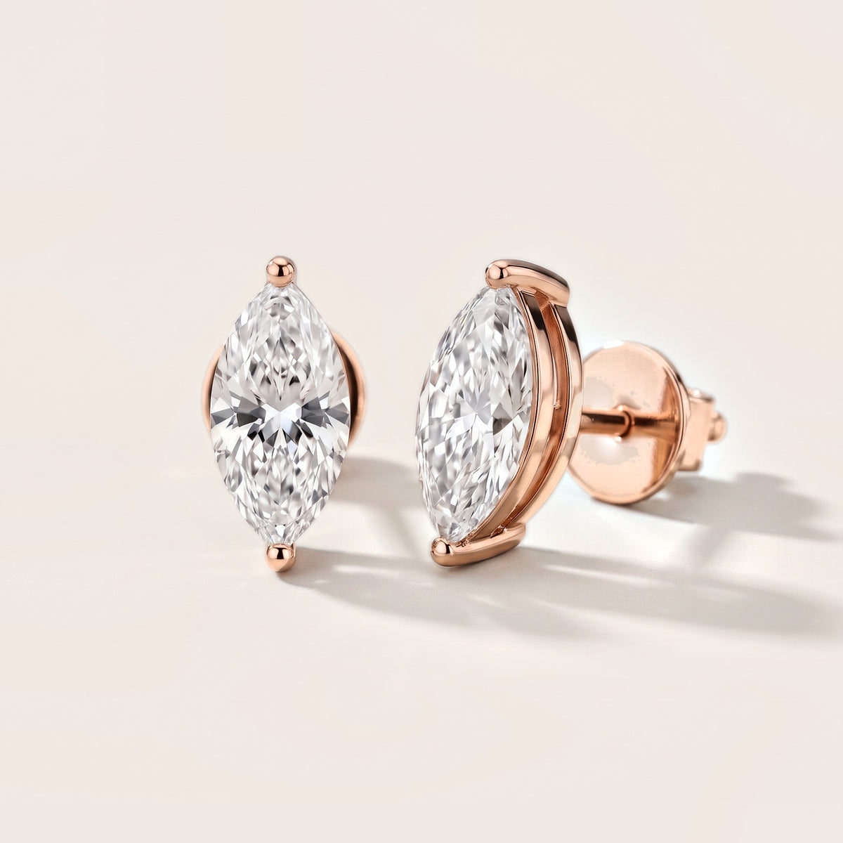 Almond Bloom Marquise Diamond Earrings in Rose Gold [studio-metal-20261024]