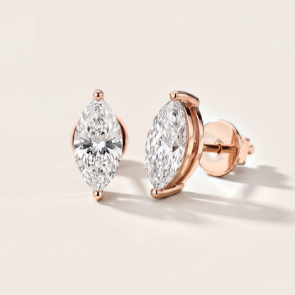 Almond Bloom Marquise Diamond Earrings in Rose Gold [studio-metal-20261024]