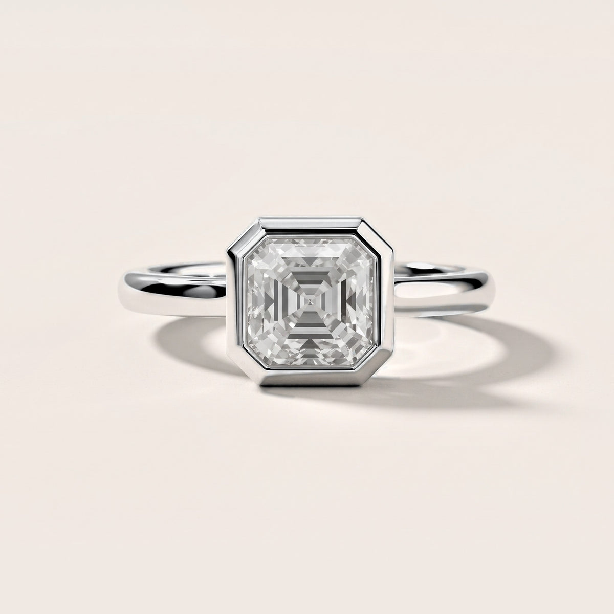 Maeve Bezel Solitaire Asscher Diamond Engagement Ring in Platinum [studio-metal-20261024]