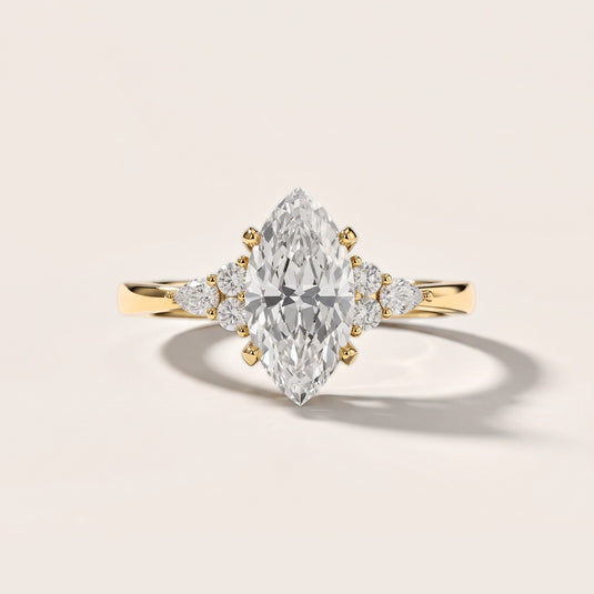 Amelia Three Stone Marquise Diamond Engagement Ring in Yellow Gold [studio-metal-20261024]
