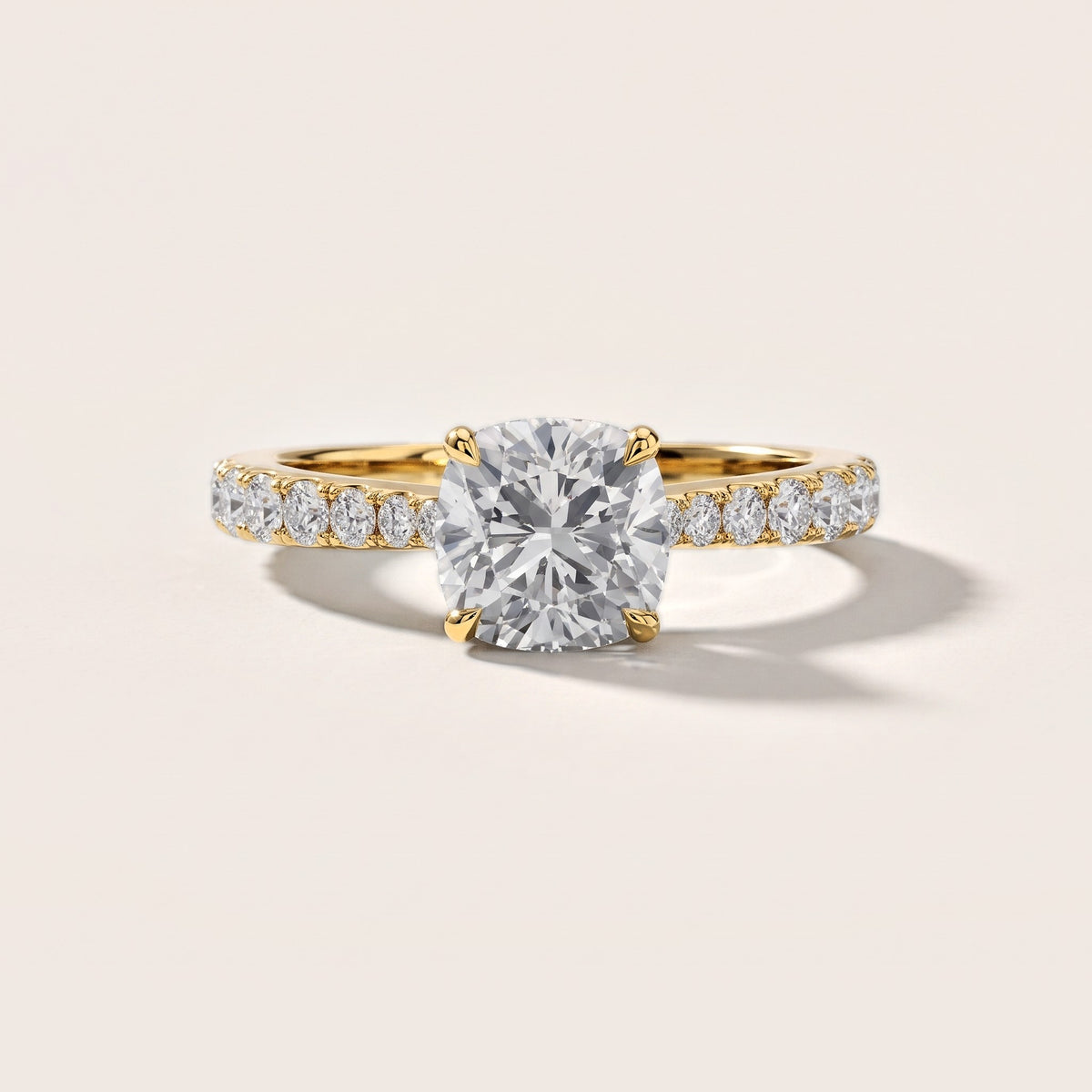 Gia Hidden Halo Pavé Cushion Diamond Engagement Ring in Yellow Gold [studio-metal-20261024]