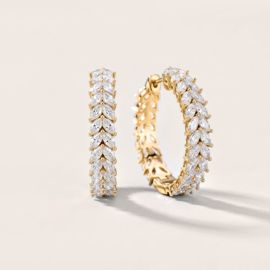 The Laurel Marquise Diamond Hoop Earrings in Yellow Gold [studio-metal-20261024]