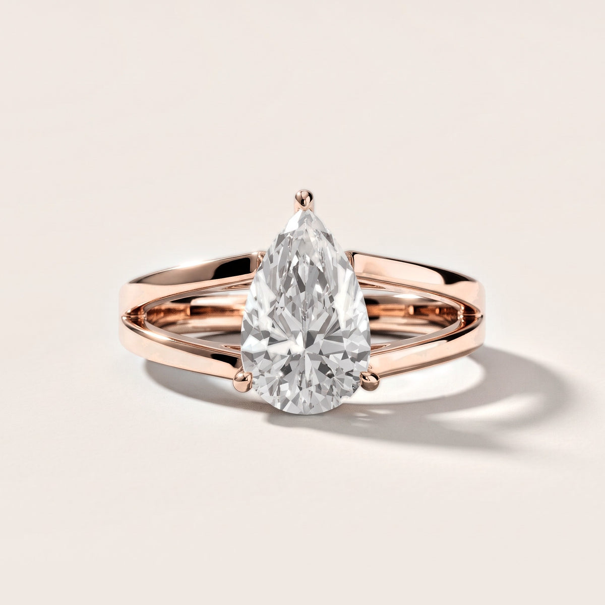 Giselle Solitaire Split Shank Pear Diamond Engagement Ring in Rose Gold [studio-metal-20261024]