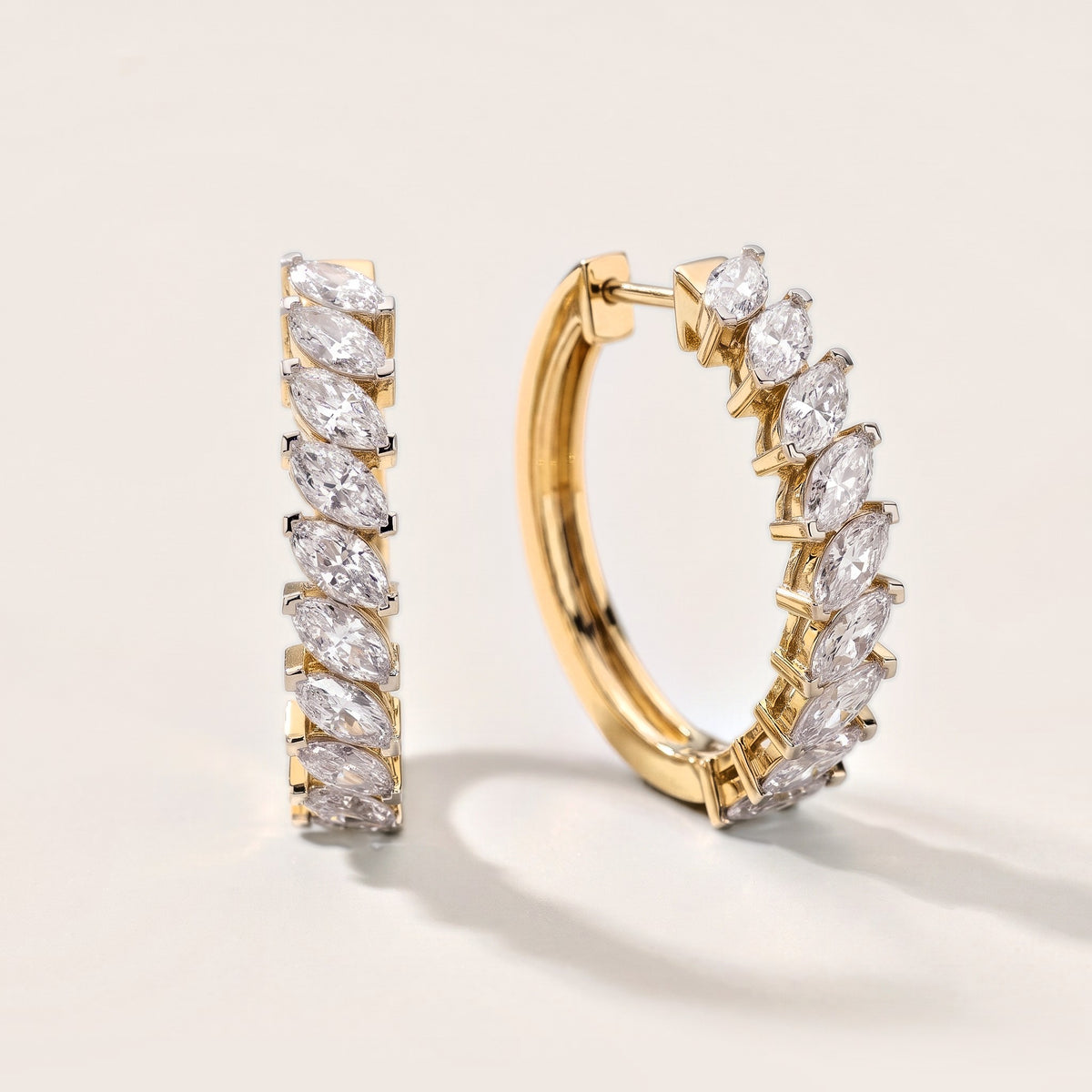 Marquise Diamond Hoop Earrings in Yellow Gold [studio-metal-20261024]