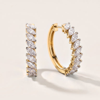 Marquise Diamond Hoop Earrings in Yellow Gold [studio-metal-20261024]