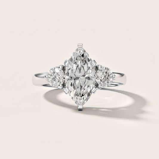 Freesia Three-Stone Marquise Diamond Engagement Ring in Platinum [studio-metal-20261024]