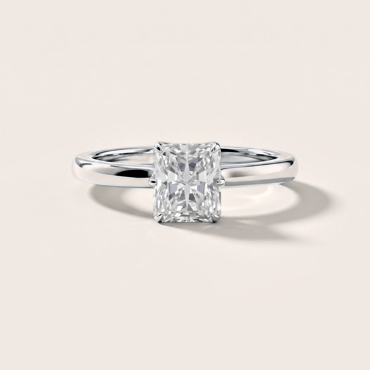 Serena Blossom Solitaire Radiant Diamond Engagement Ring in Platinum [studio-metal-20261024]