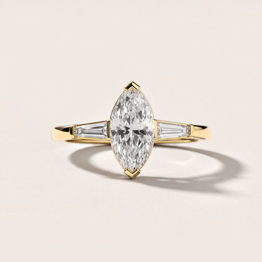 Winnie Three-Stone Marquise Diamond Engagement Ring in Yellow Gold [studio-metal-20261024]