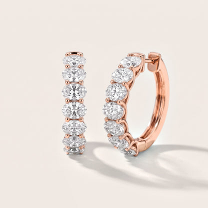 Oval Diamond Hoop Earrings in Rose Gold [studio-metal-20261024]
