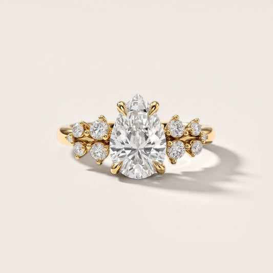Mirabelle Cluster Pear Diamond Engagement Ring in Yellow Gold [studio-metal-20261024]