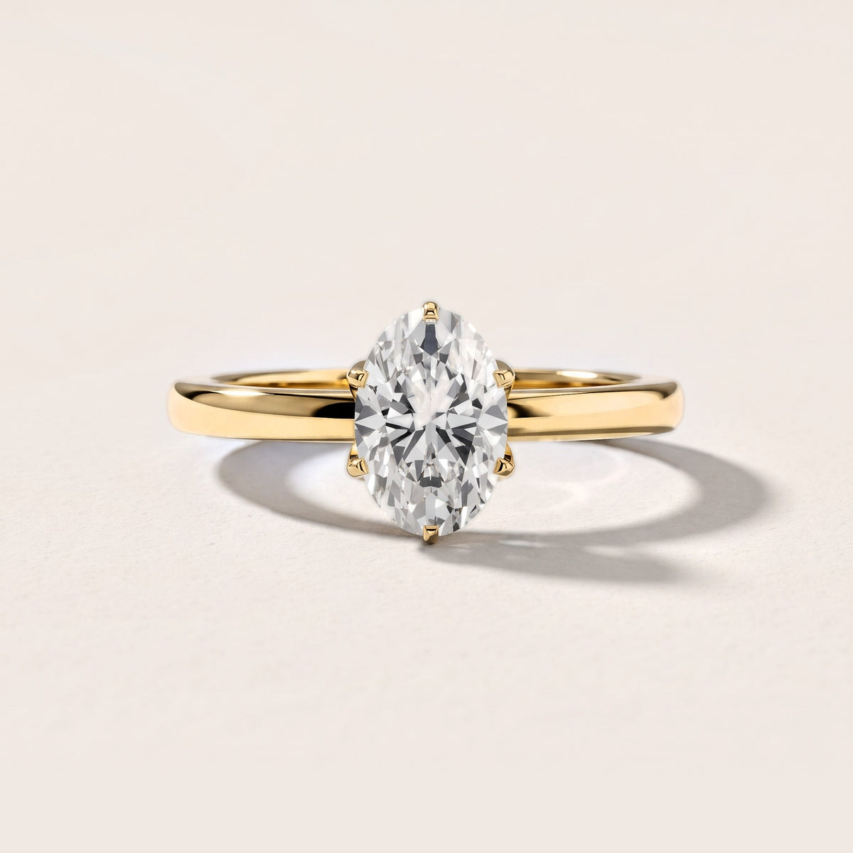 Serena Blossom Solitaire Oval Diamond Engagement Ring in Yellow Gold [studio-metal-20261024]