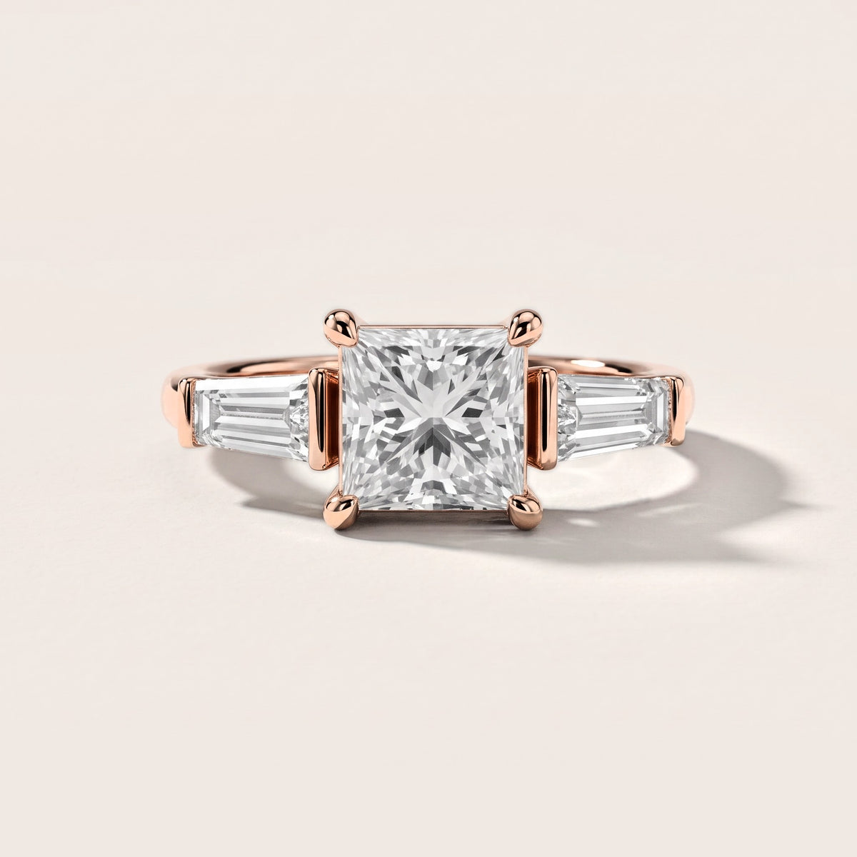 Layla Tapered Baguette Princess Diamond Engagement Ring in Rose Gold [studio-metal-20261024]