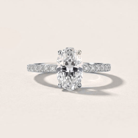 Annabel Pavé Solitaire Oval Diamond Engagement Ring in Platinum [studio-metal-20261024]