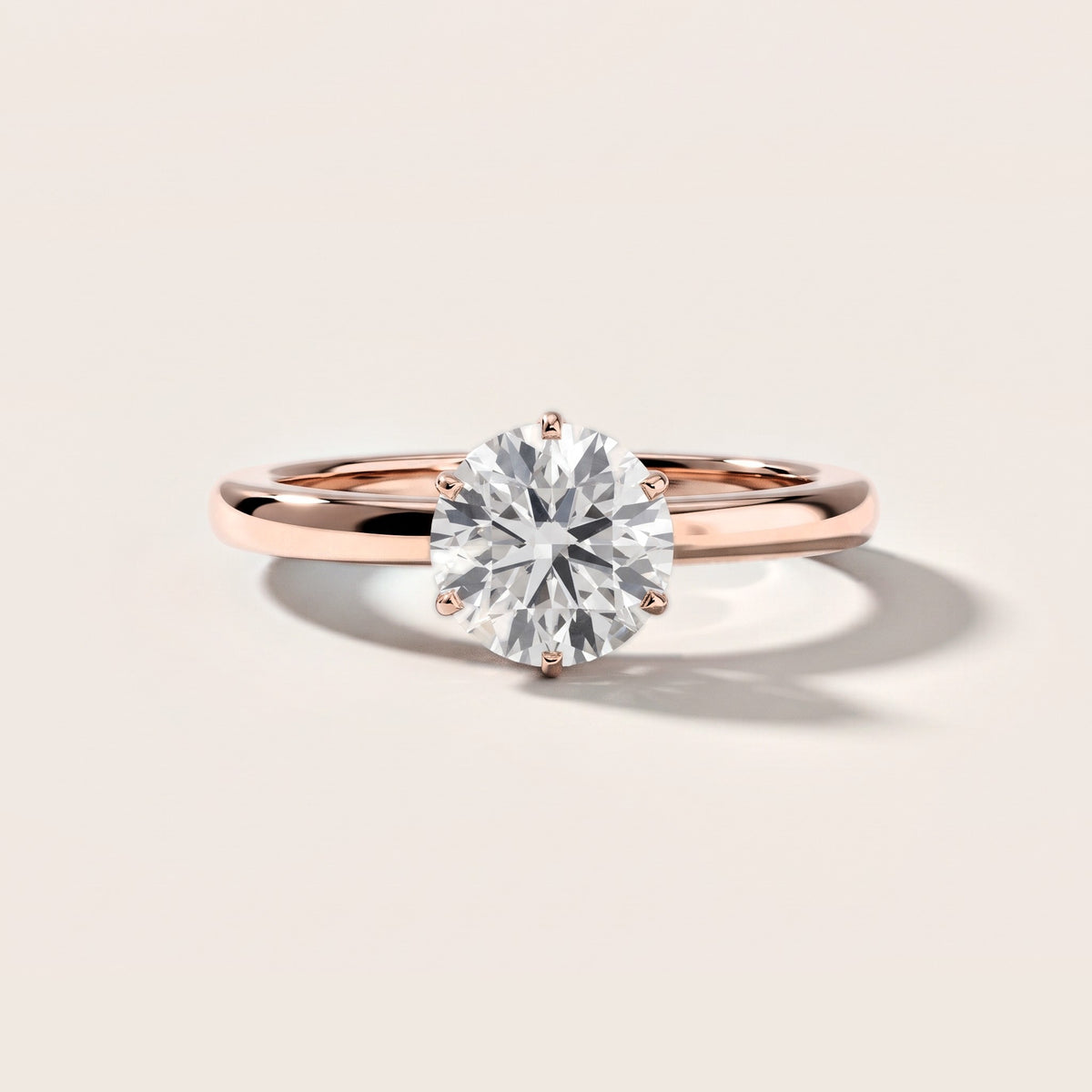 Serena Blossom Solitaire Round Diamond Engagement Ring in Rose Gold [studio-metal-20261024]