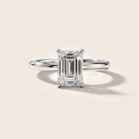 Amaya Hidden Halo Emerald Diamond Engagement Ring in White Gold [studio-metal-20261024]