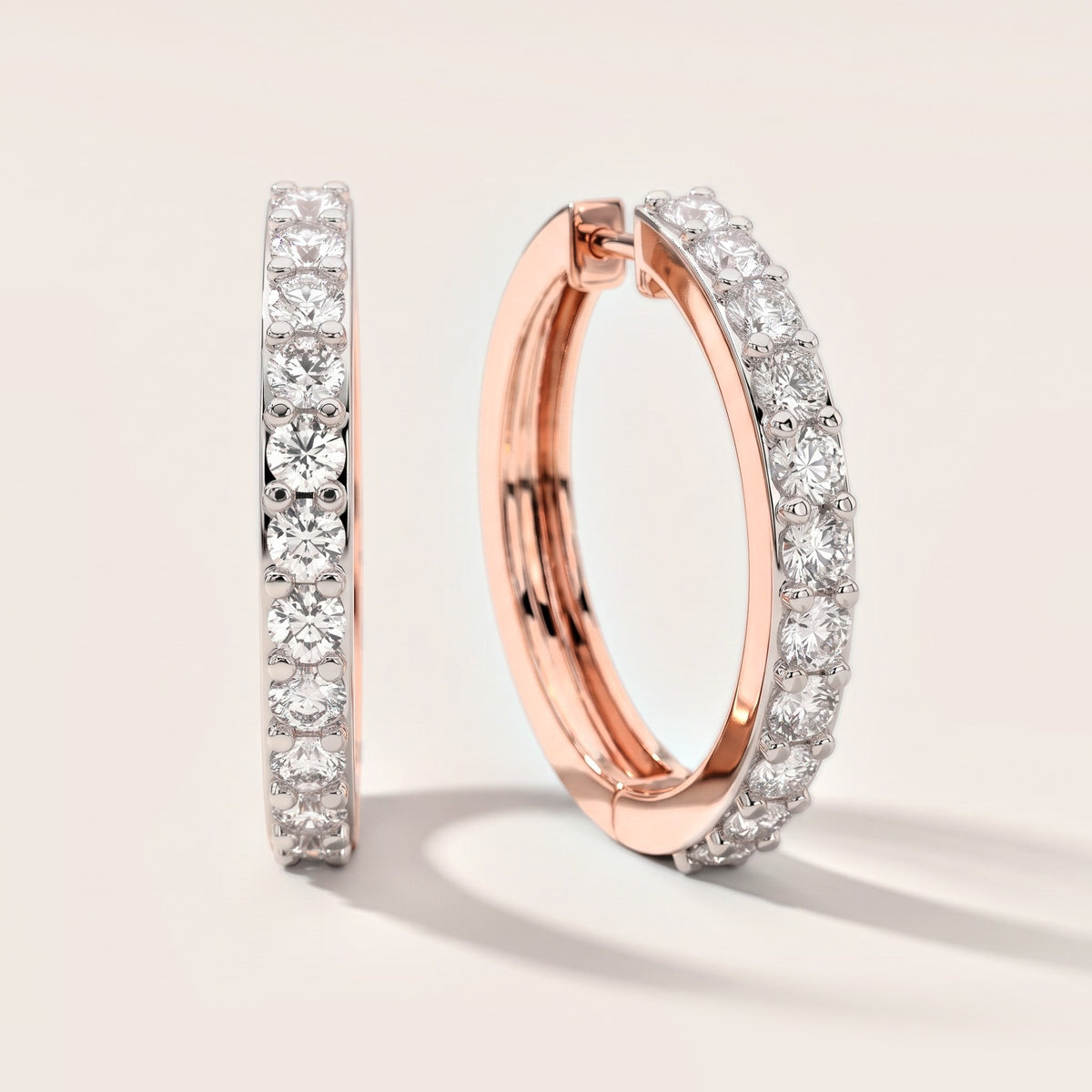 Round Diamond Hoop Earrings in Rose Gold [studio-metal-20261024]