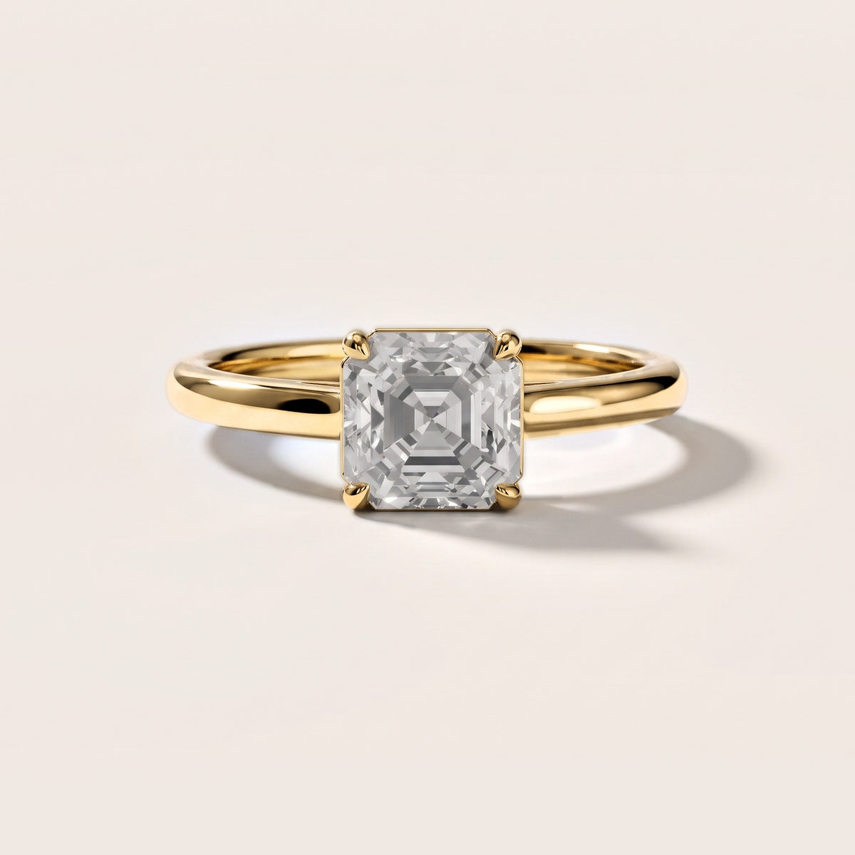 Sadie Cathedral Solitaire Asscher Diamond Engagement Ring in Yellow Gold [studio-metal-20261024]