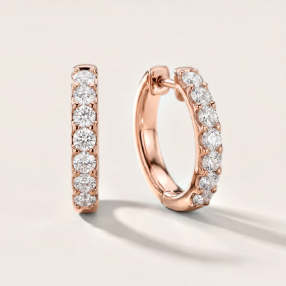 Aria Round Diamond Hoop Earrings in Rose Gold [studio-metal-20261024]