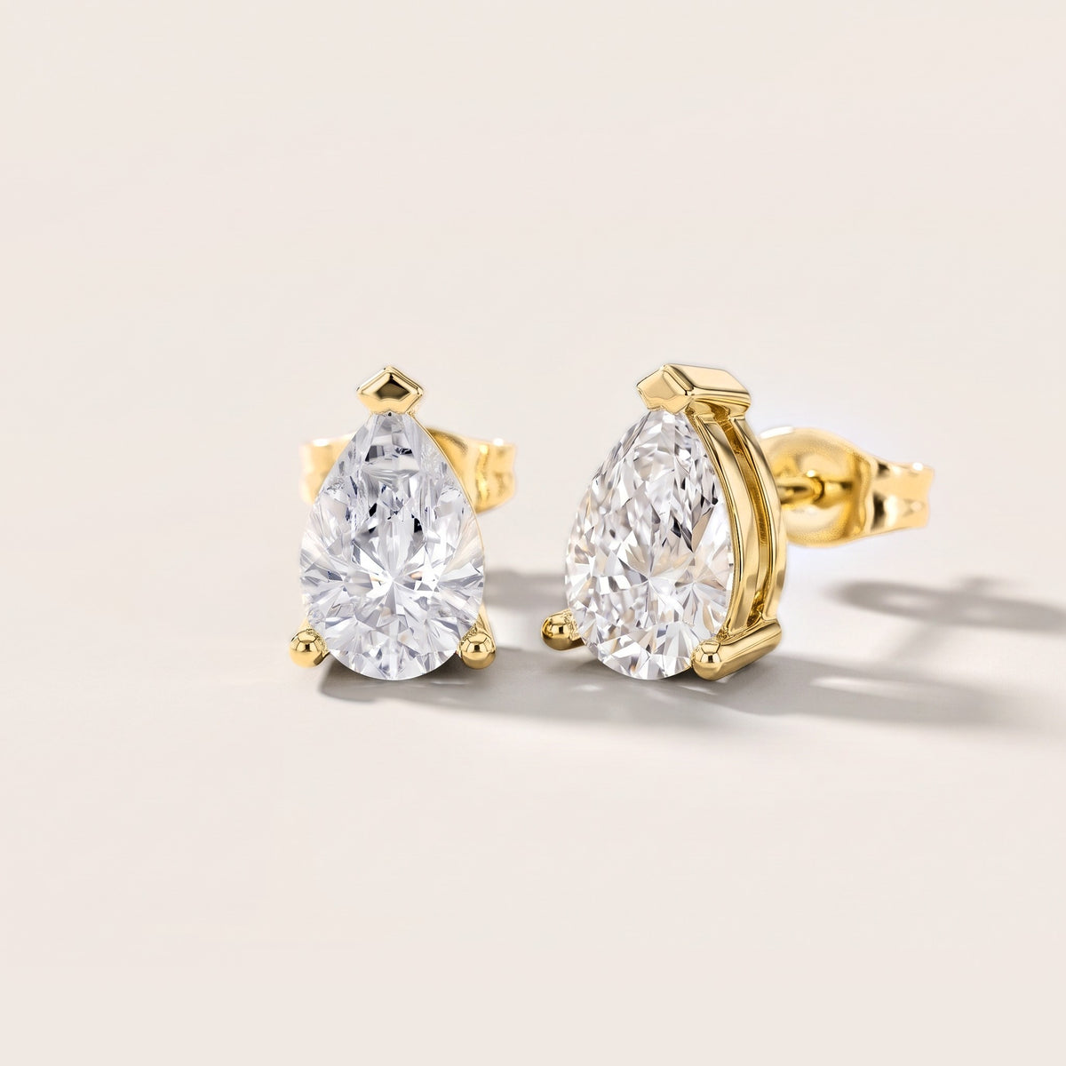 Chevron Pear Diamond Earrings in Yellow Gold [studio-metal-20261024]