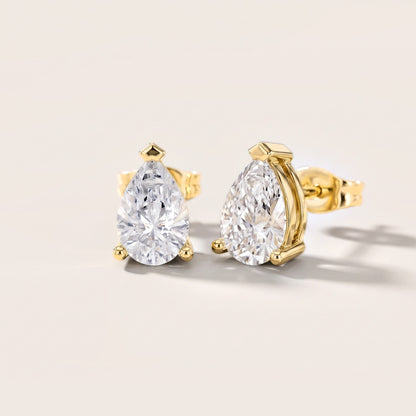 Chevron Pear Diamond Earrings in Yellow Gold [studio-metal-20261024]