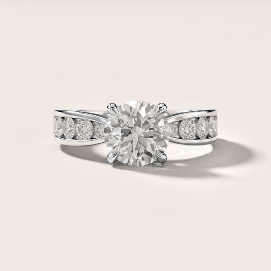 Rosalie Channel Set Sidestone Round Diamond Engagement Ring in White Gold [studio-metal-20261024]