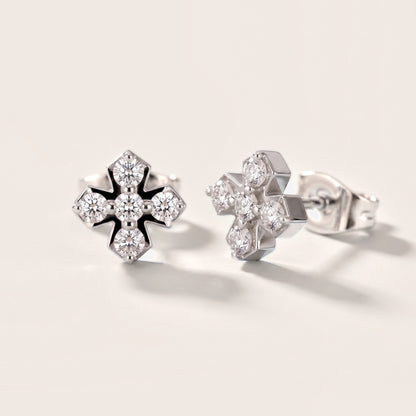 5-Stone Round Diamond Clove Earrings in White Gold [studio-metal-20261024]