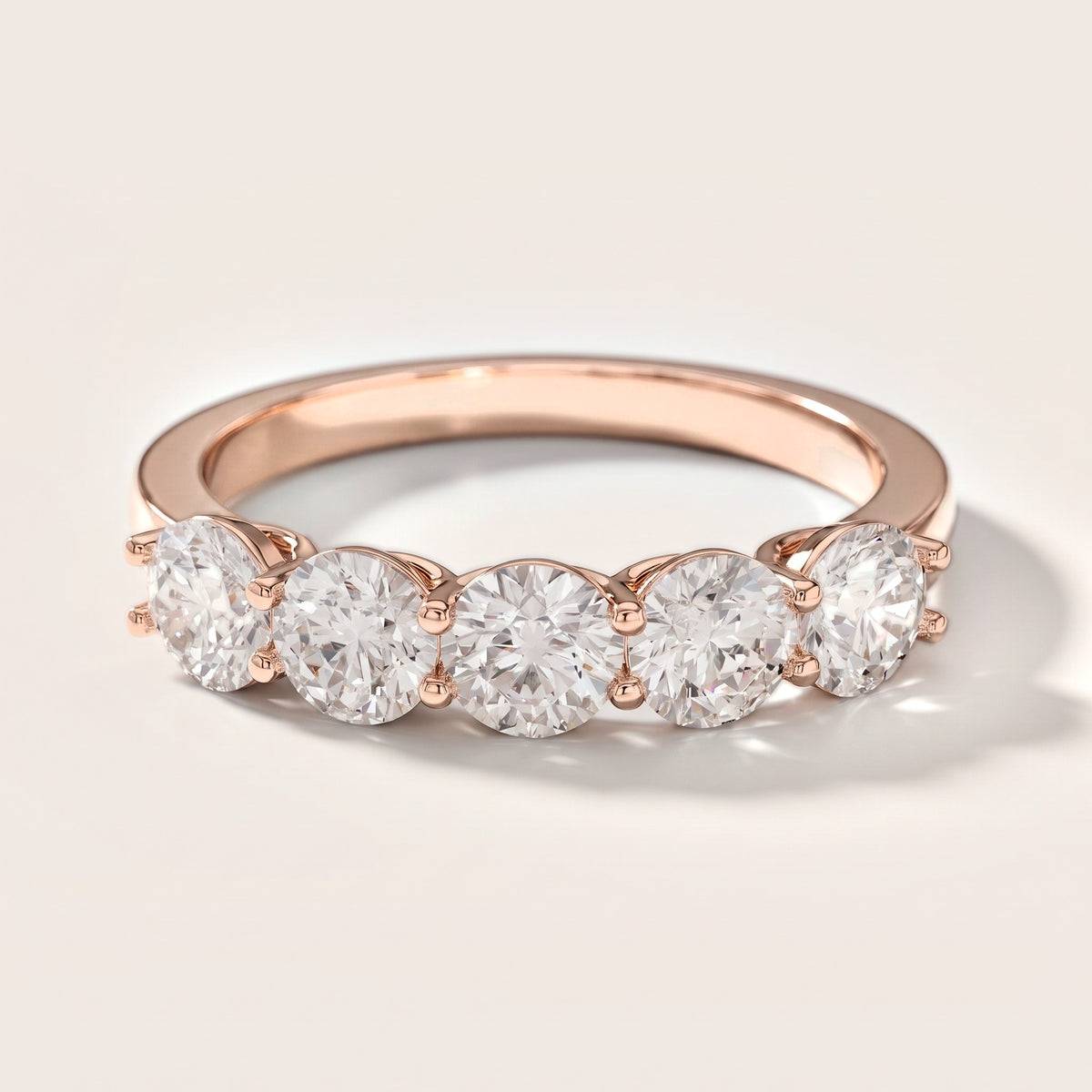 Grace Five-Stone Round Diamond Five-Stone Ring in Rose Gold [studio-metal-20261024]
