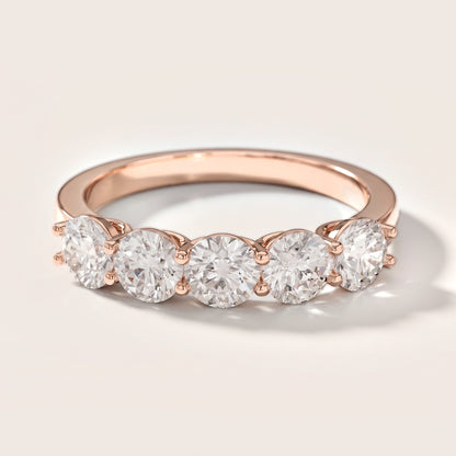 Grace Five-Stone Round Diamond Five-Stone Ring in Rose Gold [studio-metal-20261024]