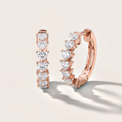 Endless Devotion Heart Diamond Huggie Hoop Earrings in Rose Gold [studio-metal-20261024]