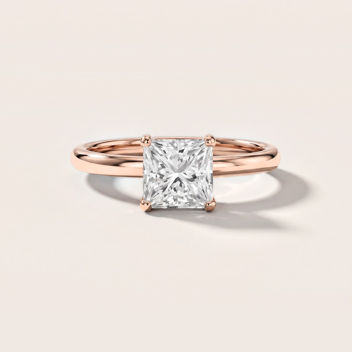 Charlotte Charm Solitaire Princess Diamond Engagement Ring in Rose Gold [studio-metal-20261024]
