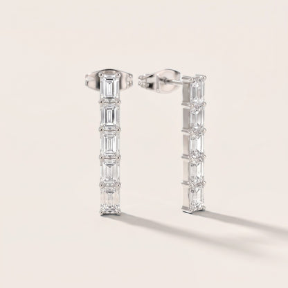 Iris Five-Stone Emerald Diamond Earrings in Platinum [studio-metal-20261024]