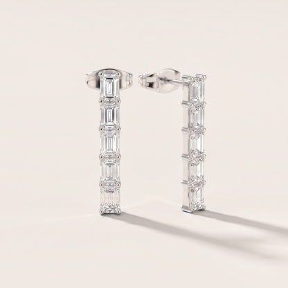 Iris Five-Stone Emerald Diamond Earrings in White Gold [studio-metal-20261024]