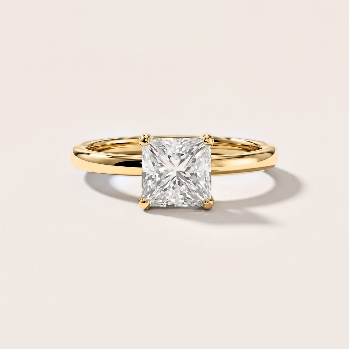 Charlotte Charm Solitaire Princess Diamond Engagement Ring in Yellow Gold [studio-metal-20261024]
