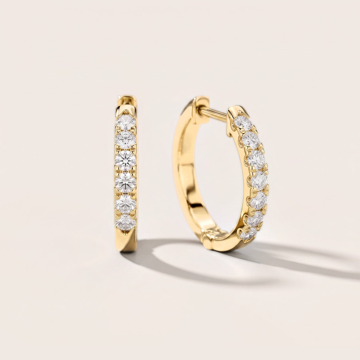Classic Brilliant Round Diamond Hoop Earrings in Yellow Gold [studio-metal-20261024]