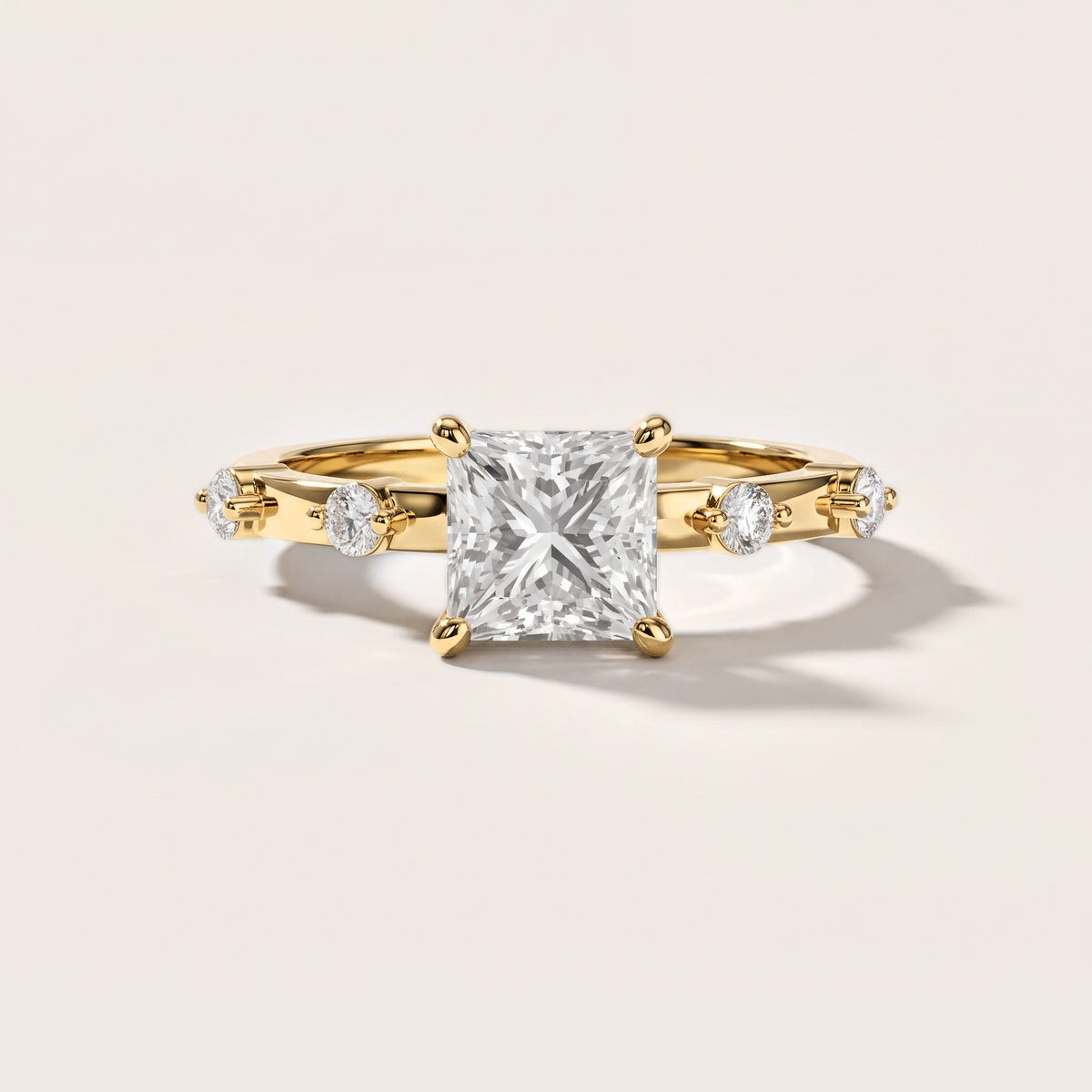 Elena Radiance Princess Cut Diamond Engagement Ring in Yellow Gold [studio-metal-20261024]