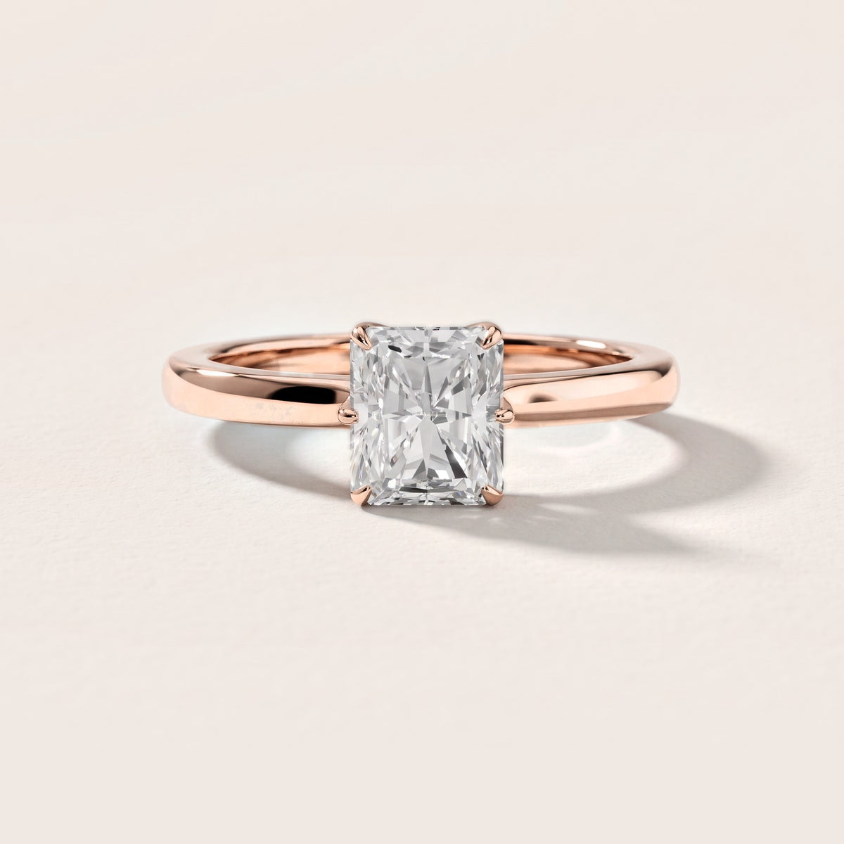 Serena Blossom Solitaire Radiant Diamond Engagement Ring in Rose Gold [studio-metal-20261024]
