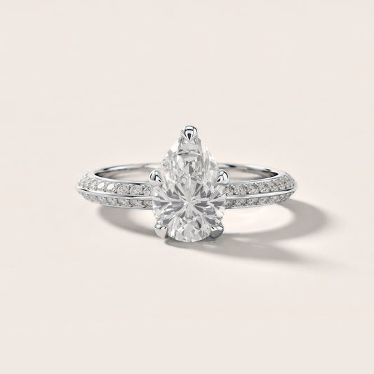 Meredith Knife Edge Pavé Pear Diamond Engagement Ring in White Gold [studio-metal-20261024]