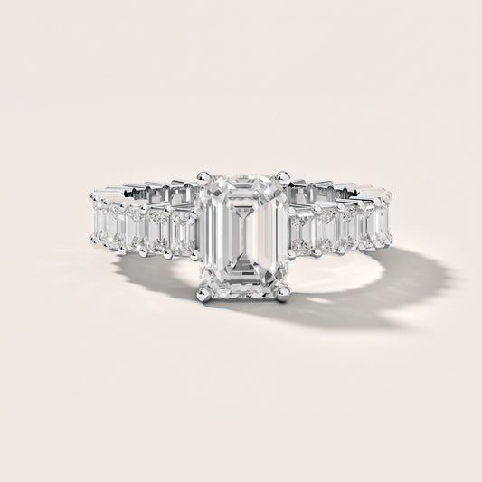 Mallory Shared Prong Emerald Diamond Engagement Ring in White Gold [studio-metal-20261024]