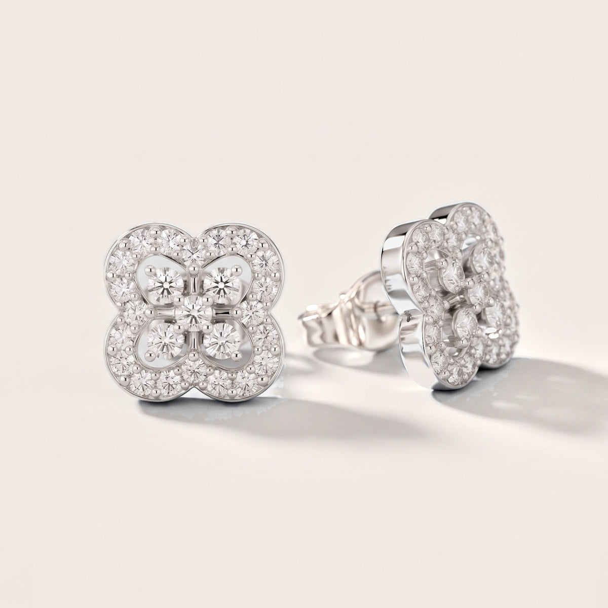 Fleur Tapestry Round Diamond Earrings in Platinum [studio-metal-20261024]