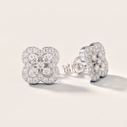 Fleur Tapestry Round Diamond Earrings in Platinum [studio-metal-20261024]