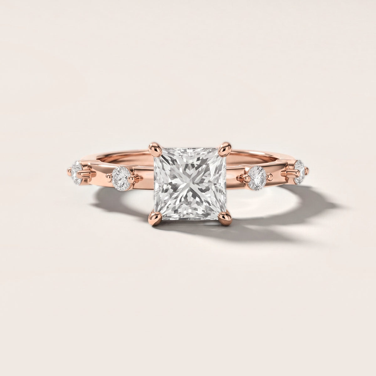 Elena Radiance Princess Cut Diamond Engagement Ring in Rose Gold [studio-metal-20261024]