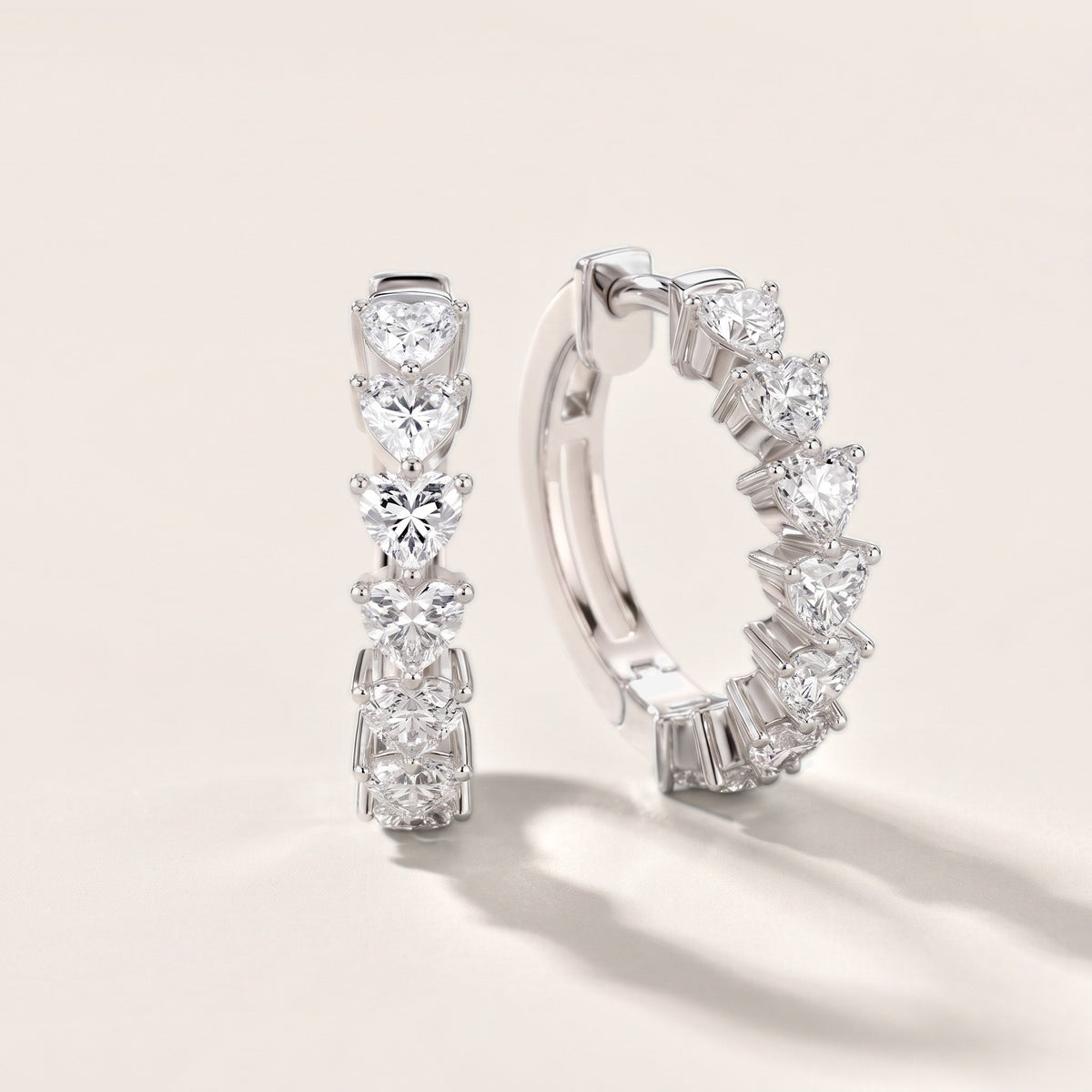 Endless Devotion Heart Diamond Huggie Hoop Earrings in White Gold [studio-metal-20261024]