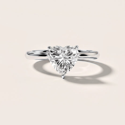 Kalia Knife Edge Solitaire Heart Diamond Engagement Ring in White Gold [studio-metal-20261024]