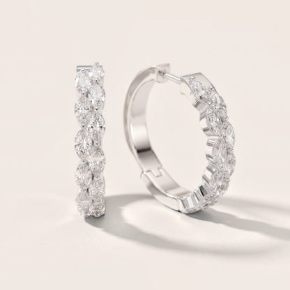 Enchanted Flora Marquise Diamond Hoop Earrings in Platinum [studio-metal-20261024]