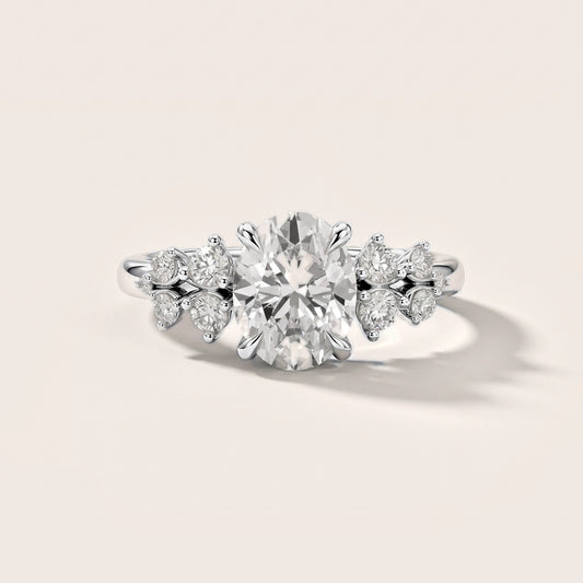 Mirabelle Cluster Oval Diamond Engagement Ring in White Gold [studio-metal-20261024]
