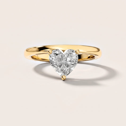 Maisie Four Prong Solitaire Heart Diamond Engagement Ring in Yellow Gold [studio-metal-20261024]